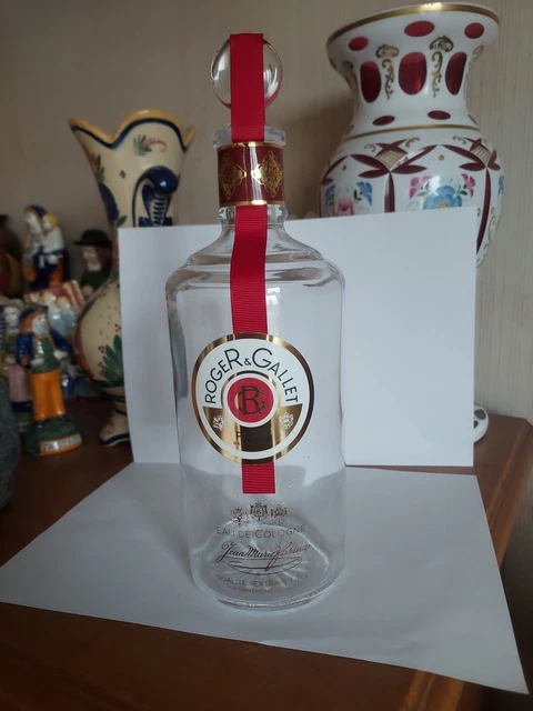 Flacon Vintage Eau De Cologne Roger & Gallet 1 Litre - Femme - Verre - Occasion