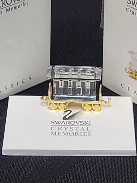 🦢SWAROVSKI Crystal Train Passenger Car Miniature Figurine NIB Made In Austria