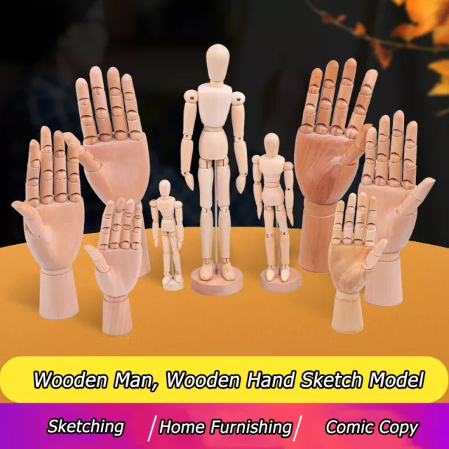 Model Wood Mannequin Sketch Figure Artist Movable Hand Art Limbs Body Drawing AU 3