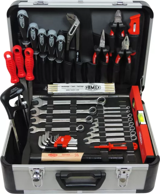 FAMEX 729-88 Boîte à outils complete malette à outils valise coffret outillage