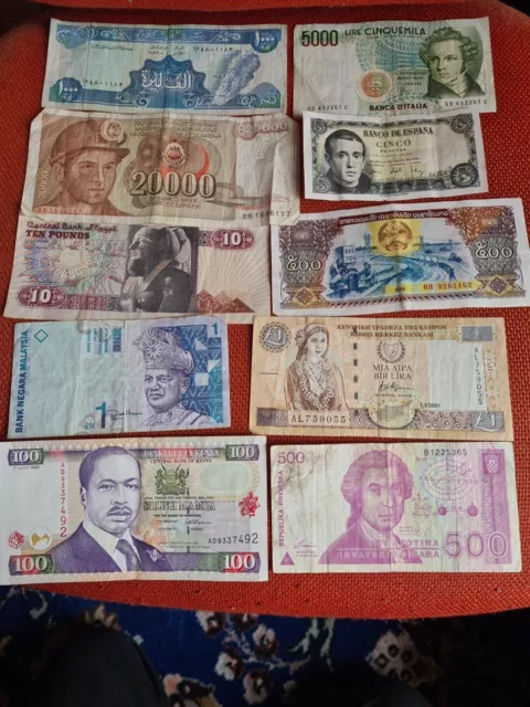Money Banknotes 10 Assorted