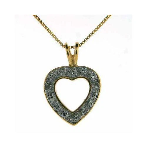 Collier Cœur En Argent 925 Avec Accent Diamant - Longueur 18" (45.7 Cm) - Neuf Sans Boîte