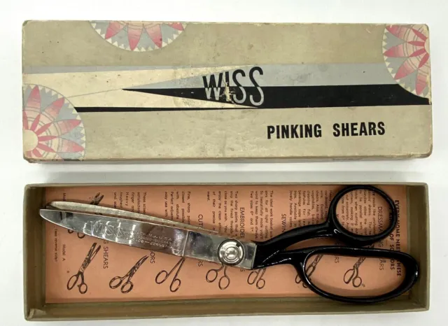 WISS PINKING SHEARS Vintage Great Condition w/ Box 9 INCH