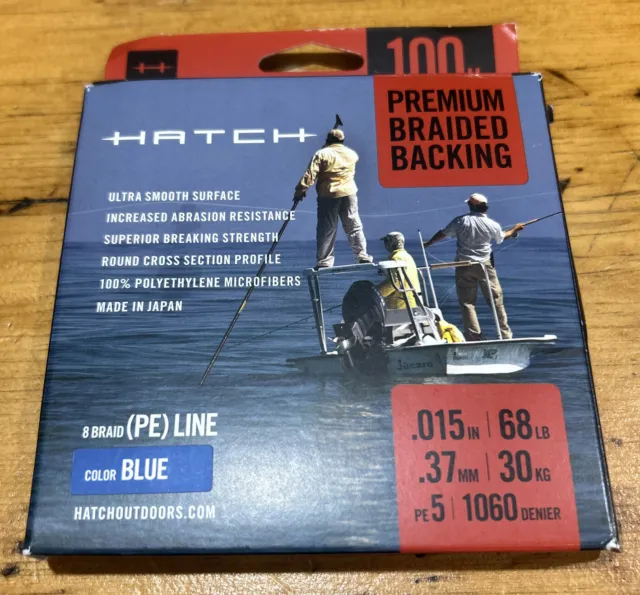 Hatch Premium Braided Backing .015in/68lbs Blue