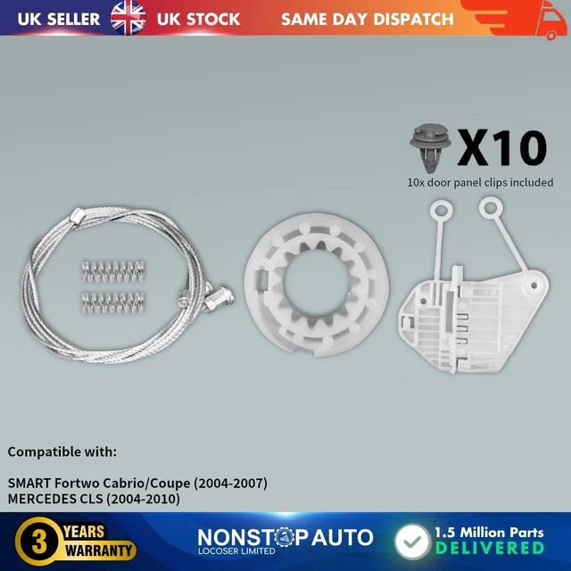 thumbnail image 2 of Window Regulator Repair Kit For Smart Fortwo 450 – Front Left Electric Winder 2 of 4