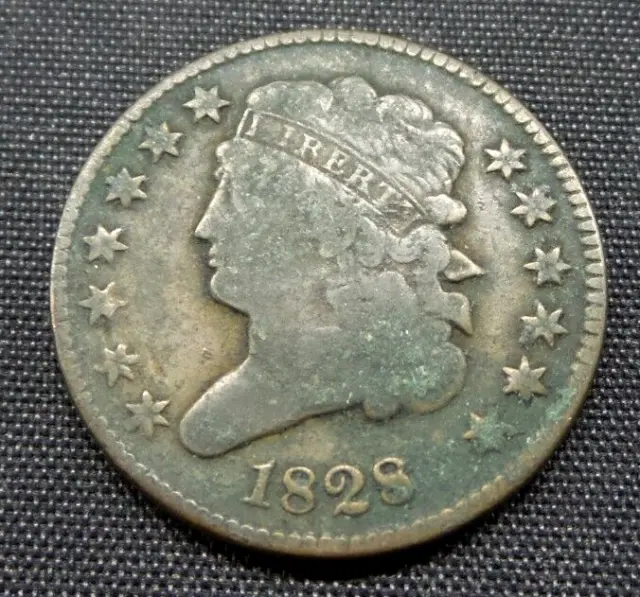 1828 Classic Liberty Head 1/2 Half Cent Coin - B348