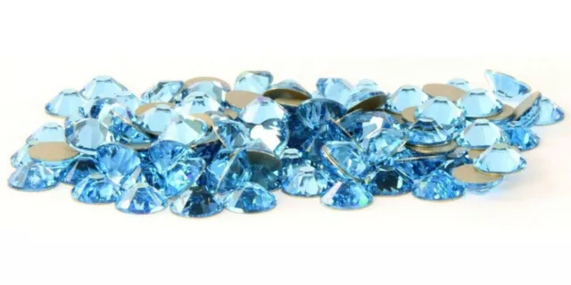 STRASS SWAROVSKI cristalli termoadesivi Aquamarine celeste azzurro hotfix