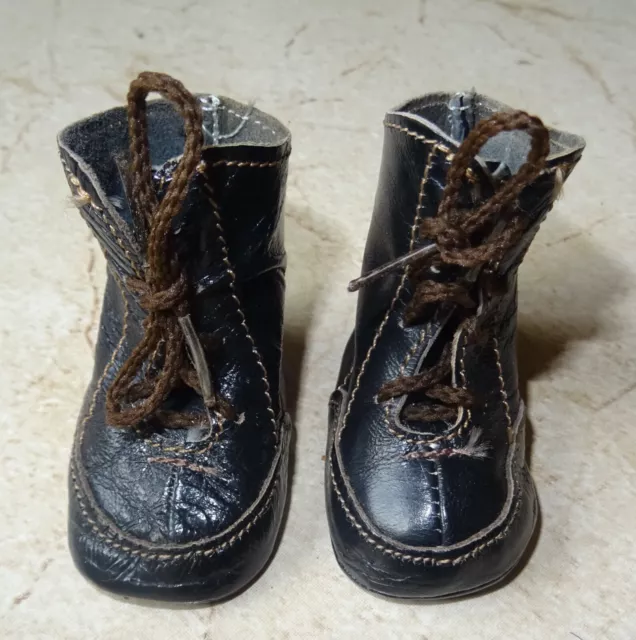 Paire de chaussures de style ancien en cuir pour BB Sfbj/Jumeau