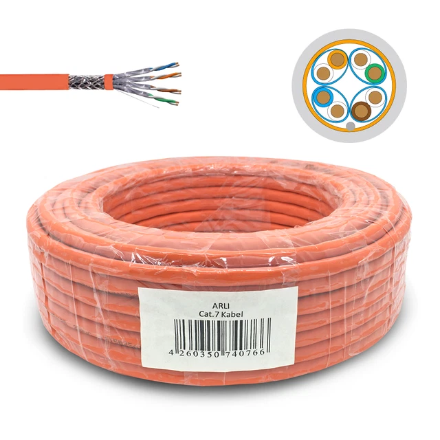 50m Cat7 Netzwerkkabel Verlegekabel Cat 7 Kabel Halogenfrei Installationskabel