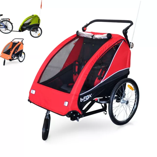 B-FOX Remorque Vélo Poussette pliable pour 2 Enfant trasport à de Jogger Bèbè