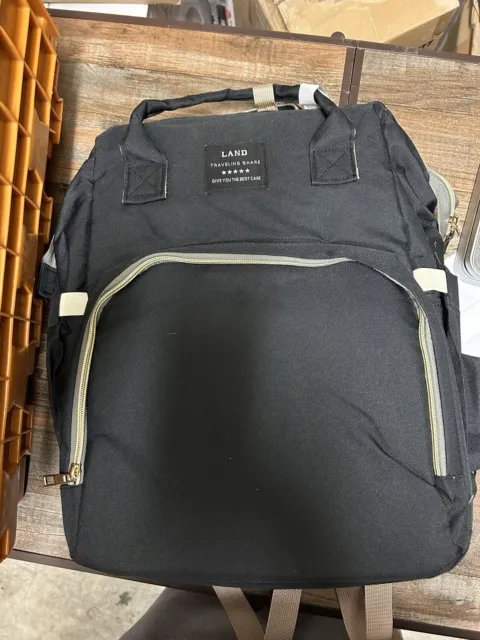 Land Traveling Share Diaper Bag Backpack Black