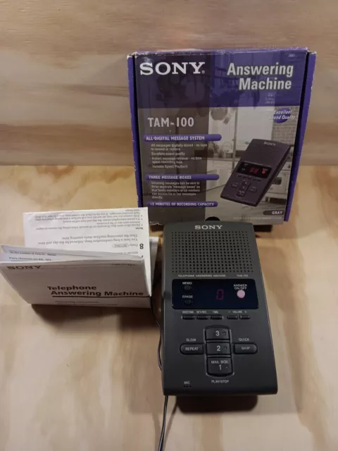 Sony TAM-100 Digital Answering Machine 3 Mailboxes - Tested Working - Landline