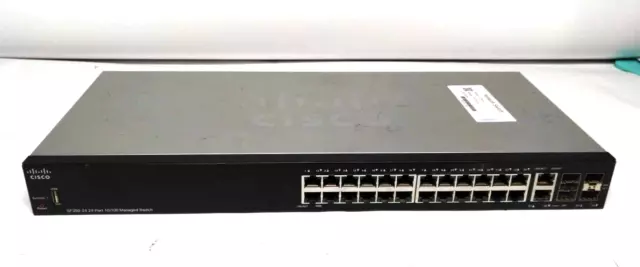 Cisco Networking SF350-24 24-Port 10/100 PoE Managed Ethernet Switch Gigabit