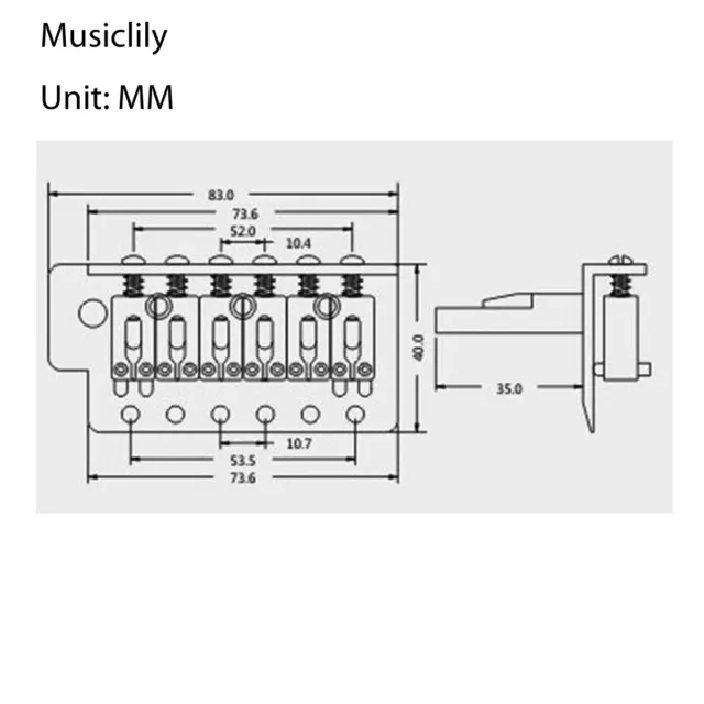 Musiclily Schwarz Tremolo Brücke System für Strat Squier Stil E-Gitarre Neu 3