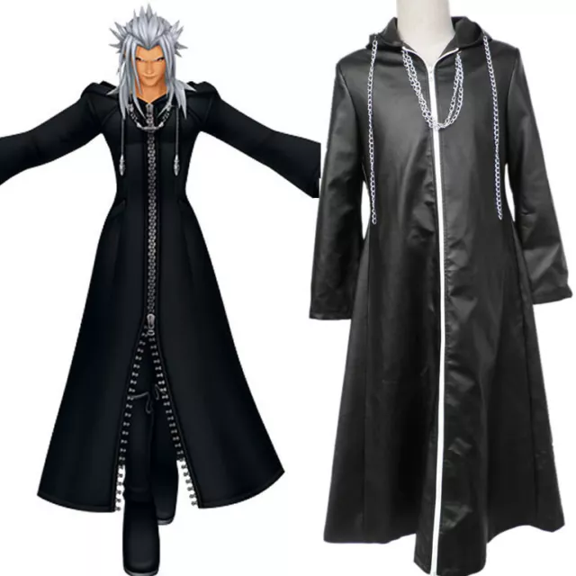 Kingdom Hearts Jacket XIII Cosplay Costume Roxas Zip Cloak Coat Organization