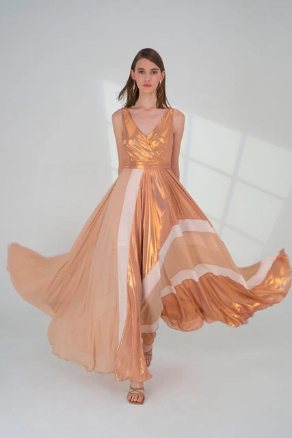 ABITO EDAS DONNA gollon bronzo estivo lungo laminar originale