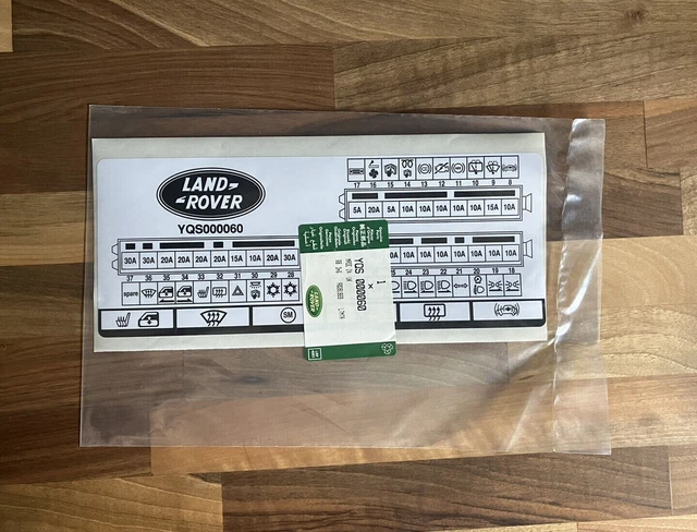 LAND ROVER DEFENDER Fuse Box Diagram Label Sticker TD5 YQS000060 £7.95
