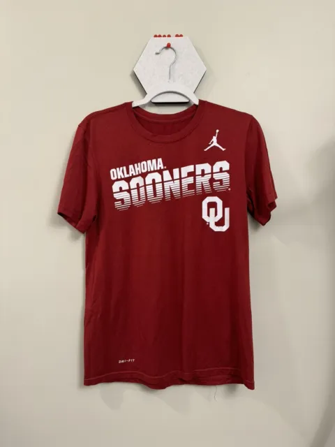 Nike Oklahoma Sooners University Jordan OU T Shirt Short Sleeve Men's Medium