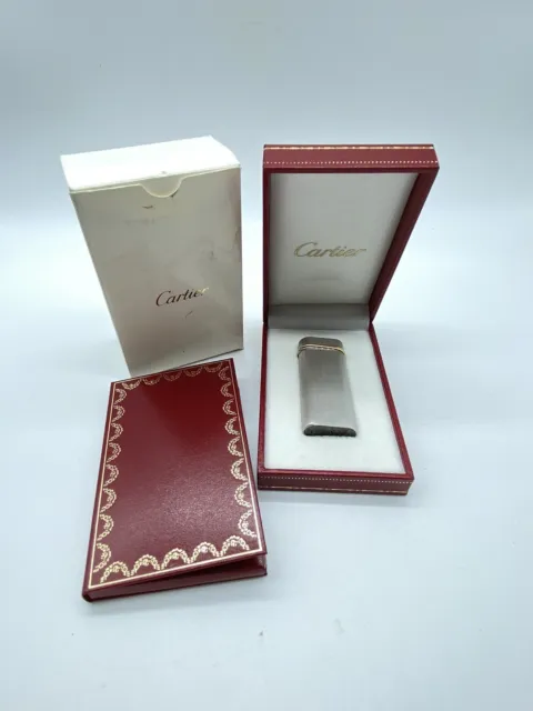 Cartier Accendino Trinity Acier Brossé acciaio e oro Lighter-Briquet France