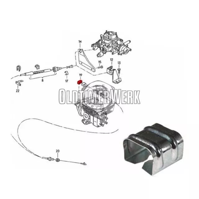 Sicherungsklammer für Gaszug, passend für Einspritzer und Diesel, OE Ref. 171721