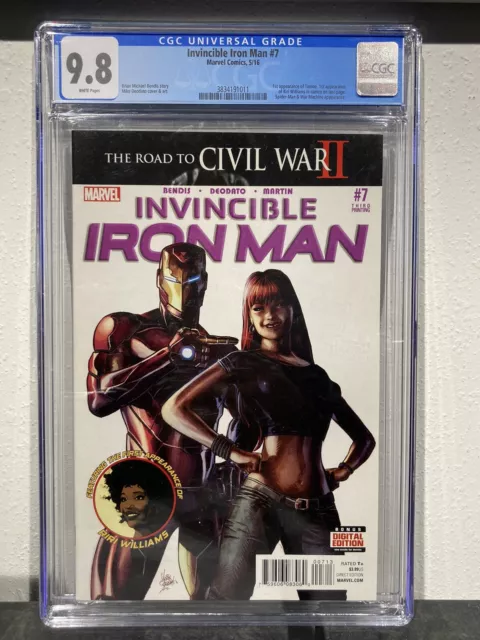 INVINCIBLE IRON MAN #7. CGC 9.8 - 3rd Print - Riri Williams 1st Cameo app
