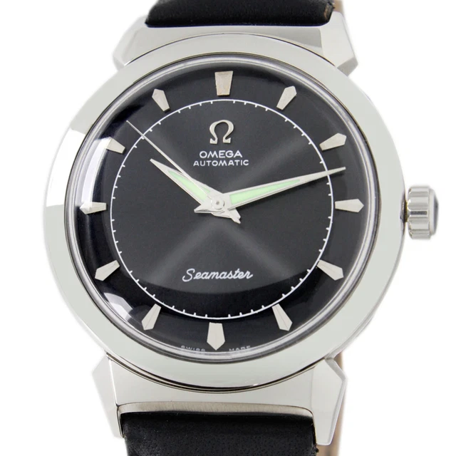 1975 Omega Genève Automatic Large Day/Date Model 166.0170 with Silvered Dial in Stainless Steel with Hooded Lugs
