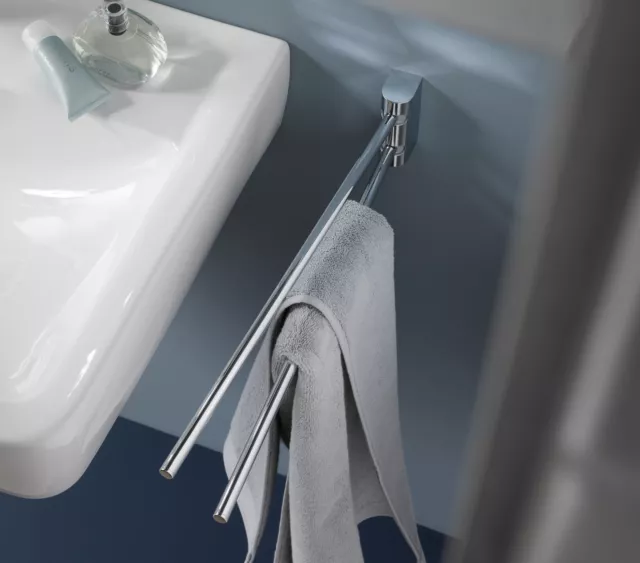 KEUCO Handtuchhalter Metall chrom, zweiarmig, 45cm, Badezimmer Gäste-WC, Smart.2 2