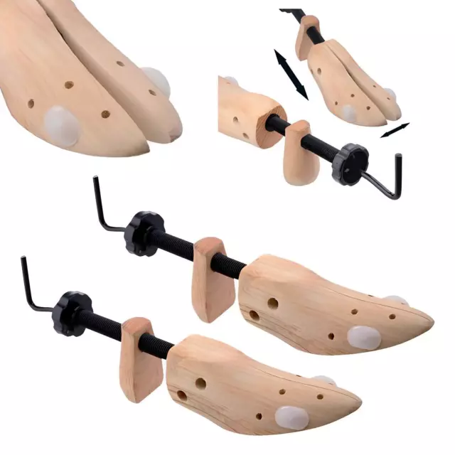 2X Womens Ladies Shoe Stretchers Tree Wooden Shaper Bunion Corn Blister 3-8