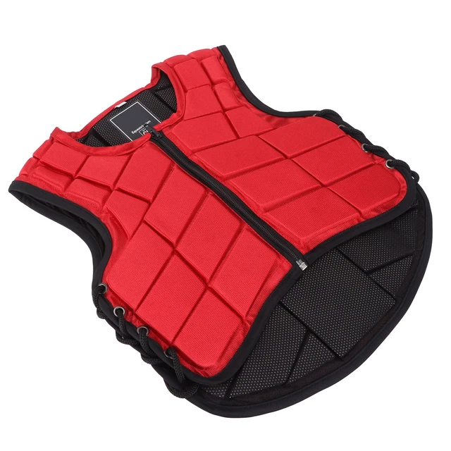 (CL)Equestrian Safety Vest Kids Equestrian Vest Foam Padded Red Adjustable For