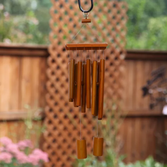 wind chimes outdoor clearance 10 -Tube Wooden Wind Chimes Garden 10-tube Wood