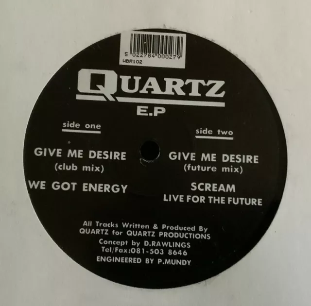 QUARTZ E.P. -Give Me Desire - 12” Single Vinyl - DEEP HOUSE/ TECHNO/HOUSE
