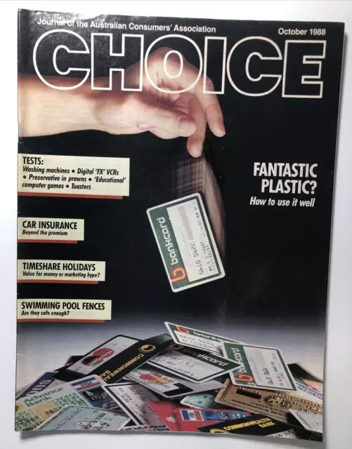 Choice Vintage Magazine Journal Australian Consumers Association October 1988