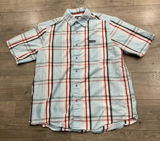 Ecko Unltd Men’s Actual Factual Large Shirt Stripes Plaid Button Up
