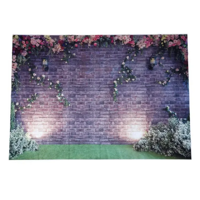7x5ft Flowers Wall Photography Backdrops Brick Backdrop Spring Stuido BackgrouL6