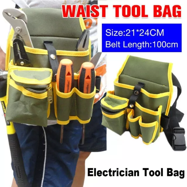 Electrician Waist Pocket Belt Tool Pouch Bag Canvas Hardware Tool kit Holder Bag