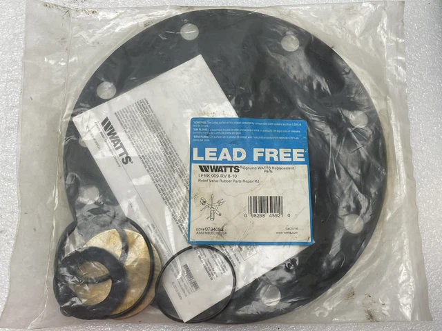 New - Backflow - Watts Lfrk 909-Rv 8-10" Relief Valve Rubber Repair Kit 0794083