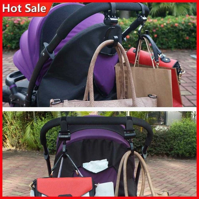 1 par de accesorios para cochecito de bebé gancho multifunción plástico negro seguro no tóxico