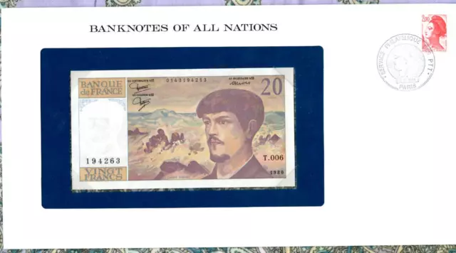 Banknotes of All Nations France 20 Franc 1980 AUNC P 151a series T.006*