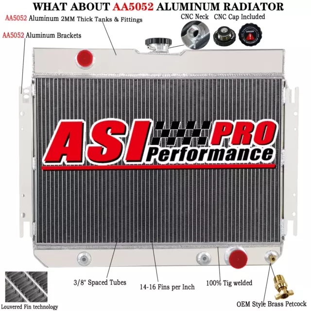 3-ROW RADIATOR Fit 1963-68 Chevy Bel Air /Impala /Biscayne El Camino AT/MT