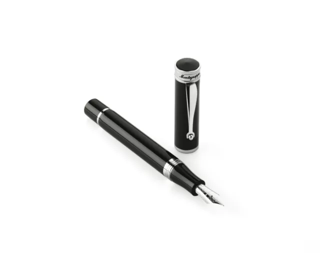 Montegrappa Ducale Black Fountain pen steel Medium nib MIB