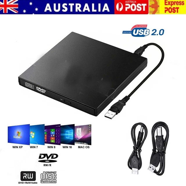 USB External CD RW DVD ROM Writer Burner Player Drive PC Laptop for Mac Windows