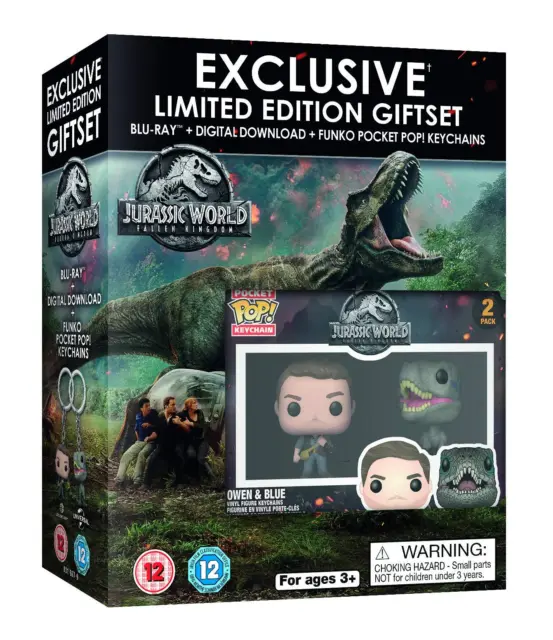 Jurassic World: Fallen Kingdom Limited Edition Gift Set - 2 Funko Pock (Blu-ray)