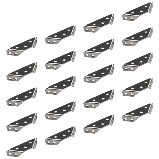 Rust Resistant Stainless Steel Corner Brackets 20PCS for Furniture Stability