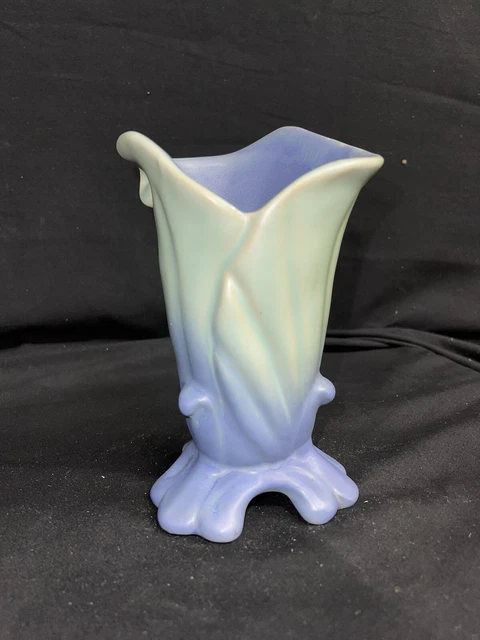 WELLER ART POTTERY LIDO VASE 7" BLUE MATTE 1930's $60.00 - PicClick
