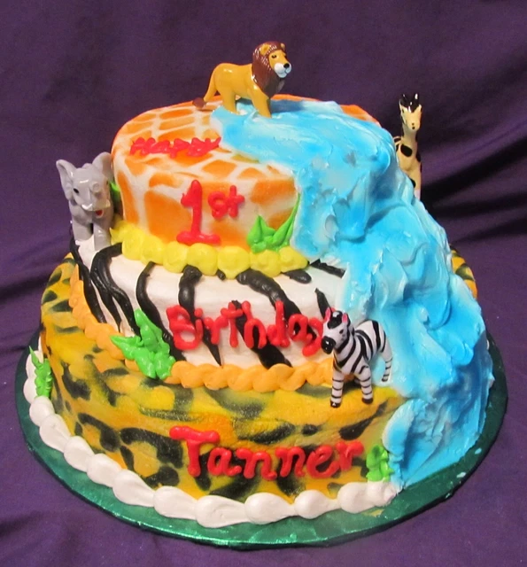 VINTAGE WILTON SAFARI Zoo Jungle Animal Cake Toppers Baby Shower