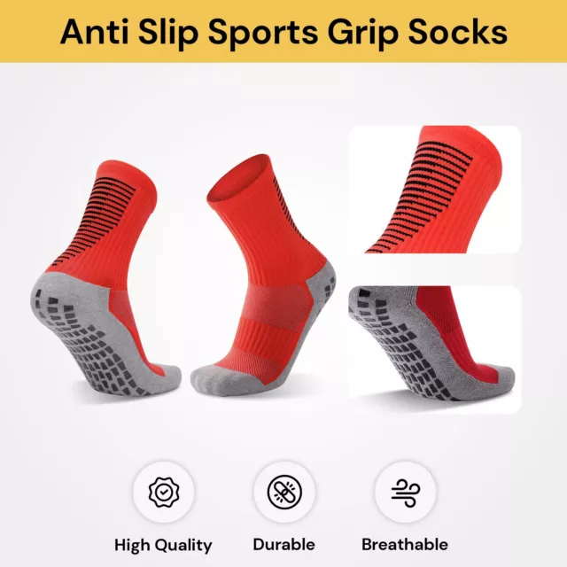 Sports Socks Anti-Slip Skid Hospital Soccer Basketball Football Grip Dots Train 3