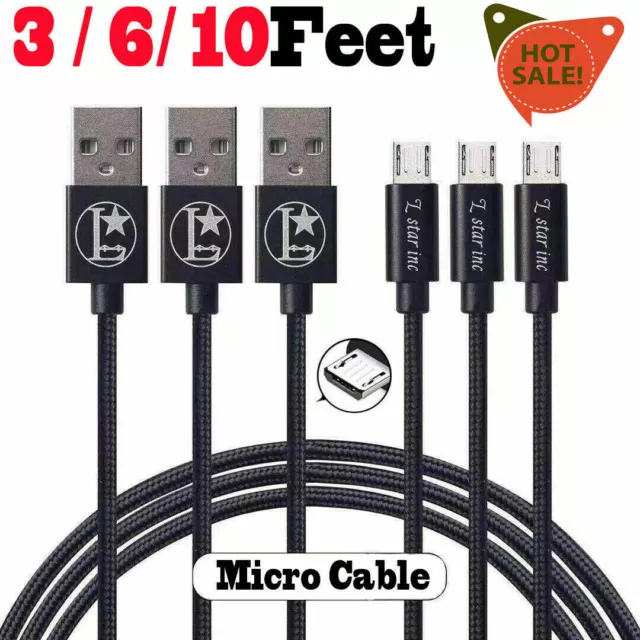 Heavy Duty Micro USB Fast Charger Data Cable Cord For Samsung Android HTC LG