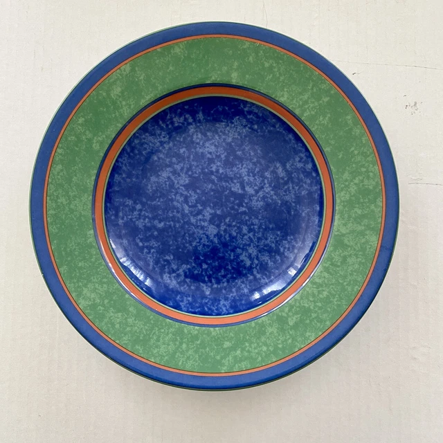Laure Japy Limoges Terra Nova Blue Rimmed Soup Bowl 8 7/8"