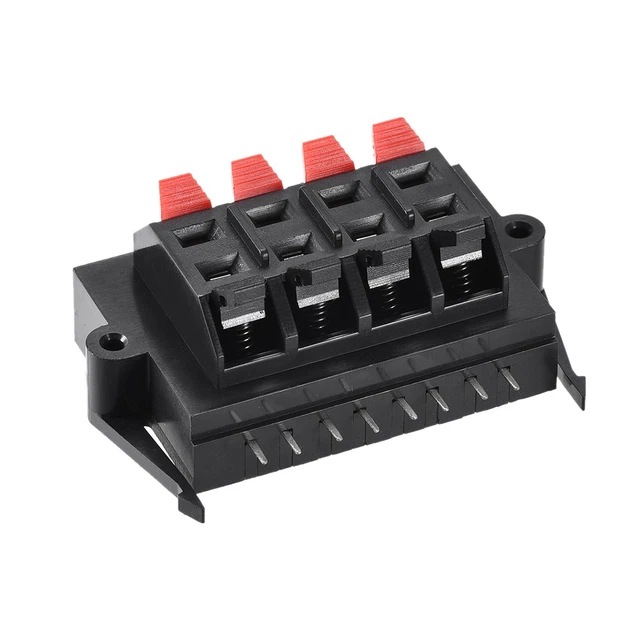 4 VOIES RESSORT Haut-Parleur Borne Clip Connecteur Audio Câble