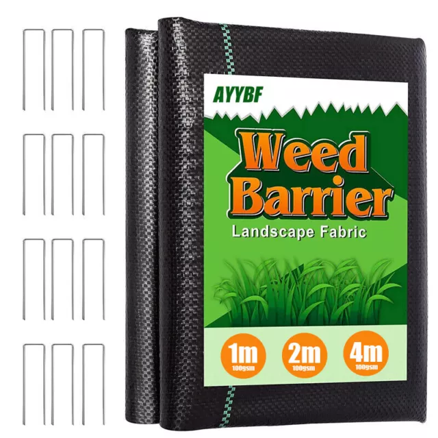 Heavy Duty Weed Control Fabric Membrane Garden Landscape Ground Cover Sheet Mat